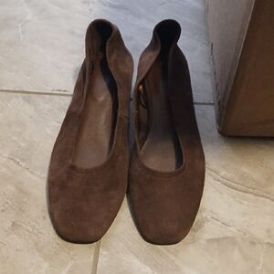 Zara Brown Suede Flats